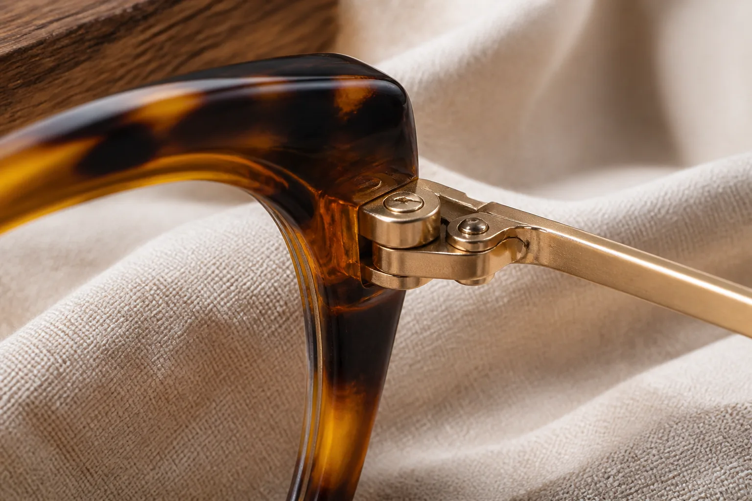 Acetaat en goud in close-up